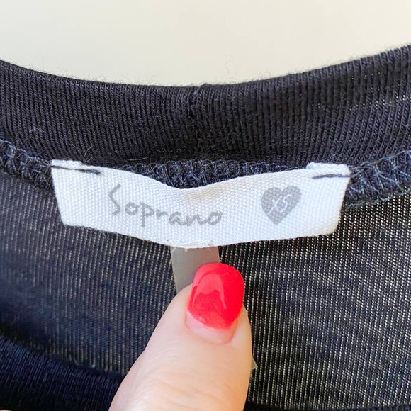 SOPRANO Women's Black T-Shirt Jersey Swing Mini Dress with Pockets size XS - Picture 6 of 8